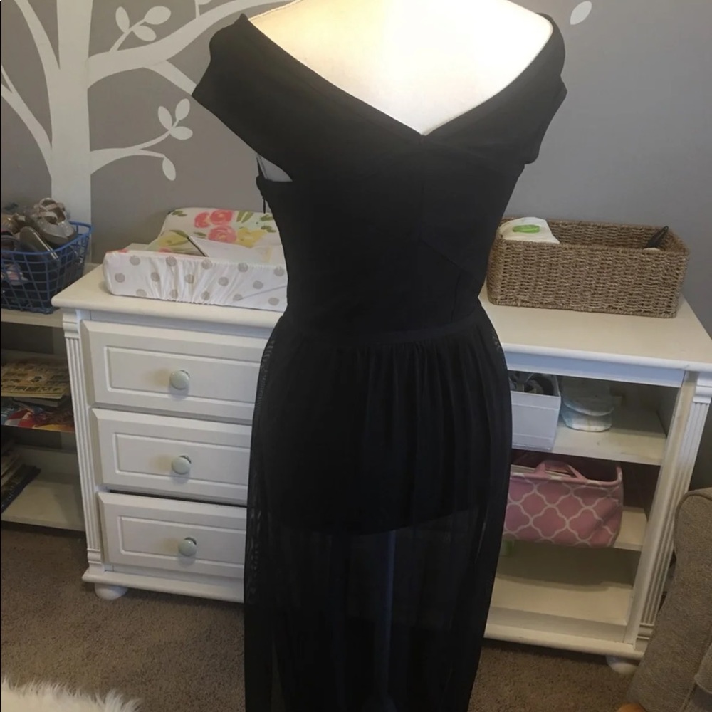 Express off shoulder bodysuit maxi dress small